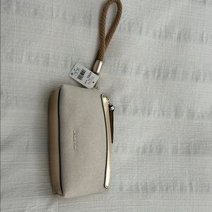Michael Kors Cream and Gold Zip Wristlet